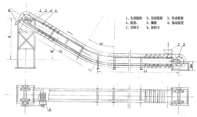 链板式输送机图纸